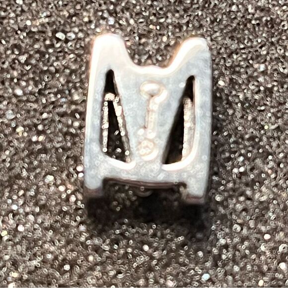 KEEP Collective Stella & Dot Letter M Initial Slider Charm in Silvertone - Picture 3 of 3